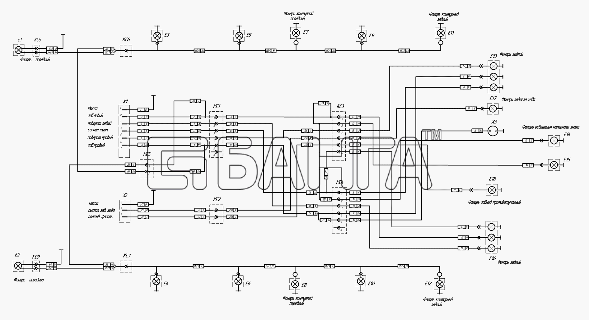 НефАЗ НефАЗ-8332 (2010) Схема Схема электрическая соединений banga.ua